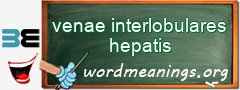 WordMeaning blackboard for venae interlobulares hepatis